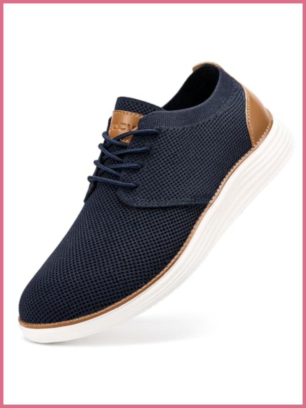 Men's PU Leather Finish Oxfords Lightweight Lace-Up Walking Shoes